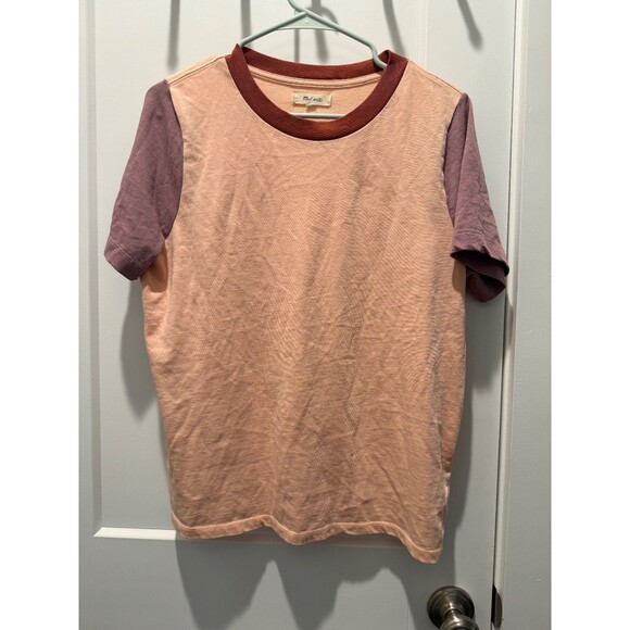 Madewell Supima® Cotton Essential Ringer Tee in Colorblock Short Sleeve Medium M - Picture 3 of 6